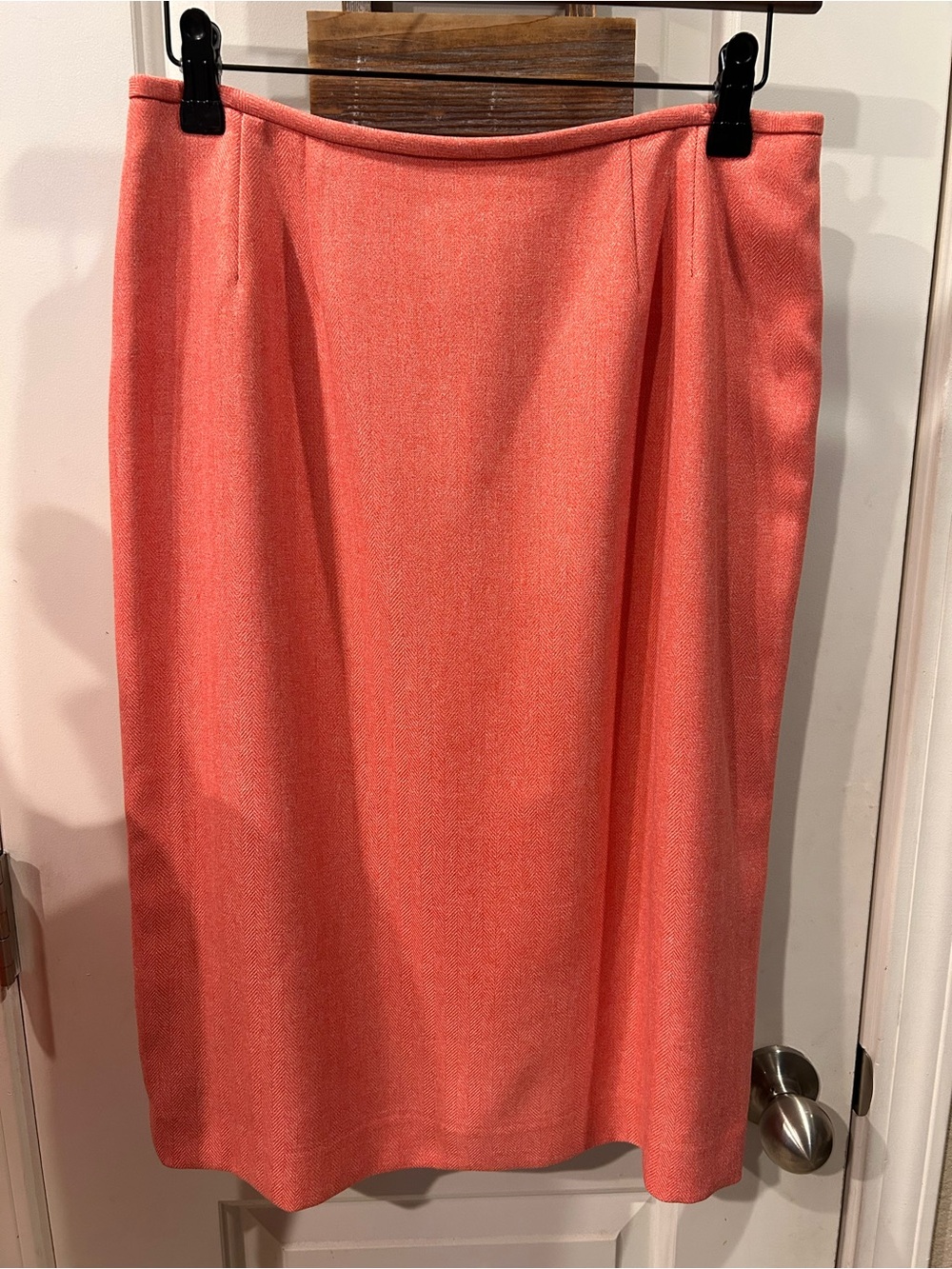 Le Suit Coral Pencil Skirt Herringbone Soft Jacquard Blazer Lined Notch Collar - Picture 4 of 16